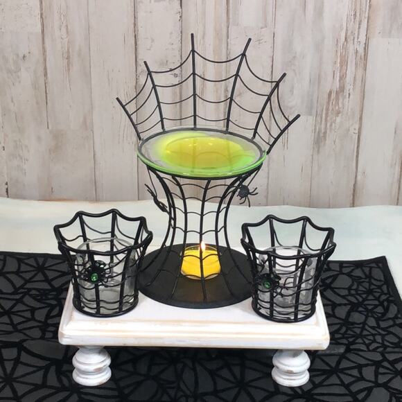 Partylite Halloween Votive and Tealight Holder Set with Aroma Melts Stand - Picture 2 of 16